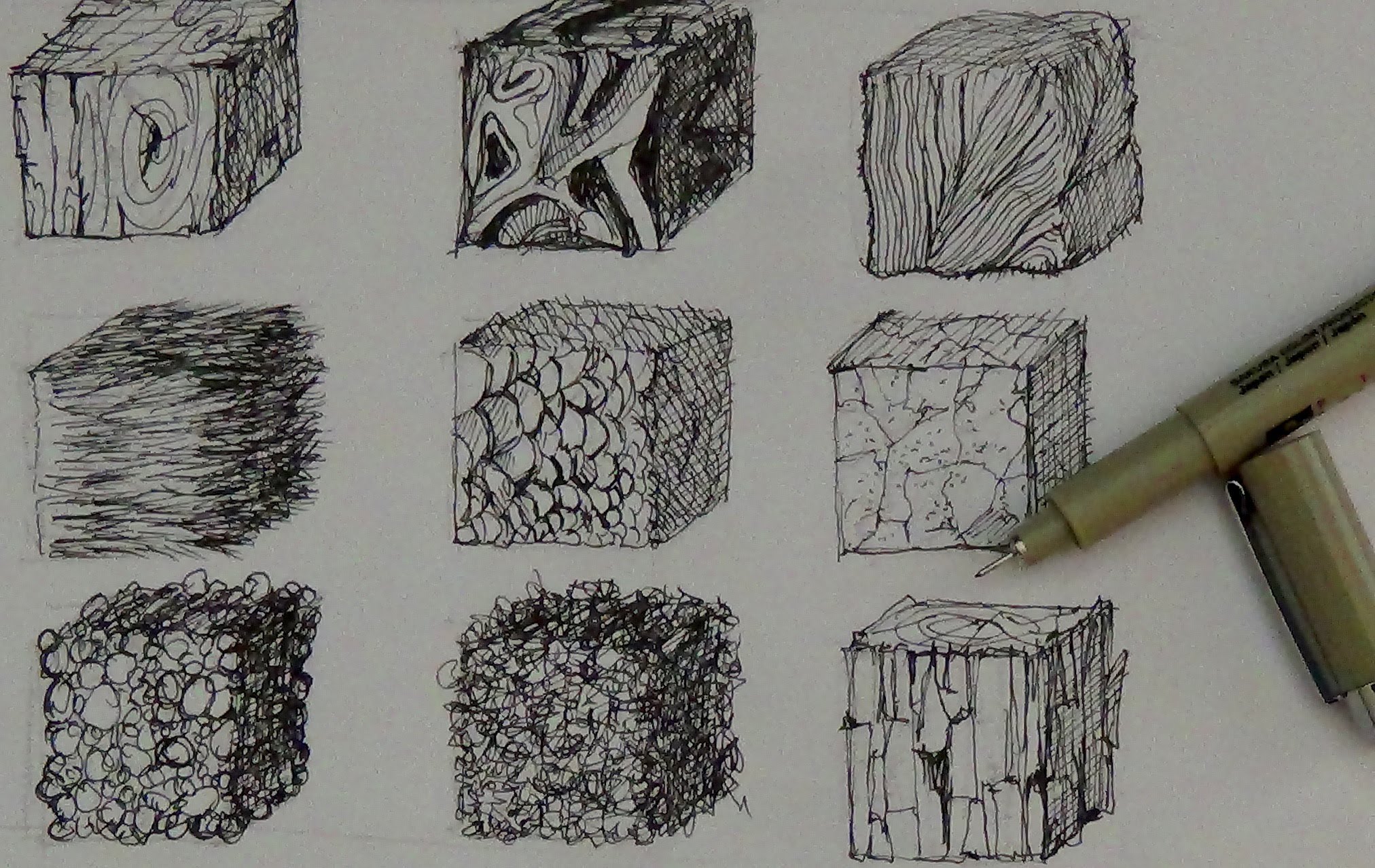 line and texture drawing techniques